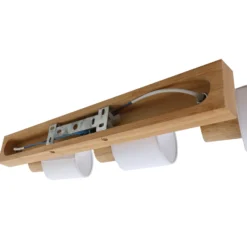 Lindby Deckenstrahler Wanessa, 47cm, 3-flg., weiß, Holz, E14