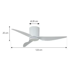 Lindby Deckenventilator Aulo, weiß, DC, leise, Ø 123 cm