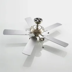 Lindby Deckenventilator mit Licht Anariki, leise, silber