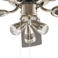 Lindby Deckenventilator mit Licht Anariki, leise, silber