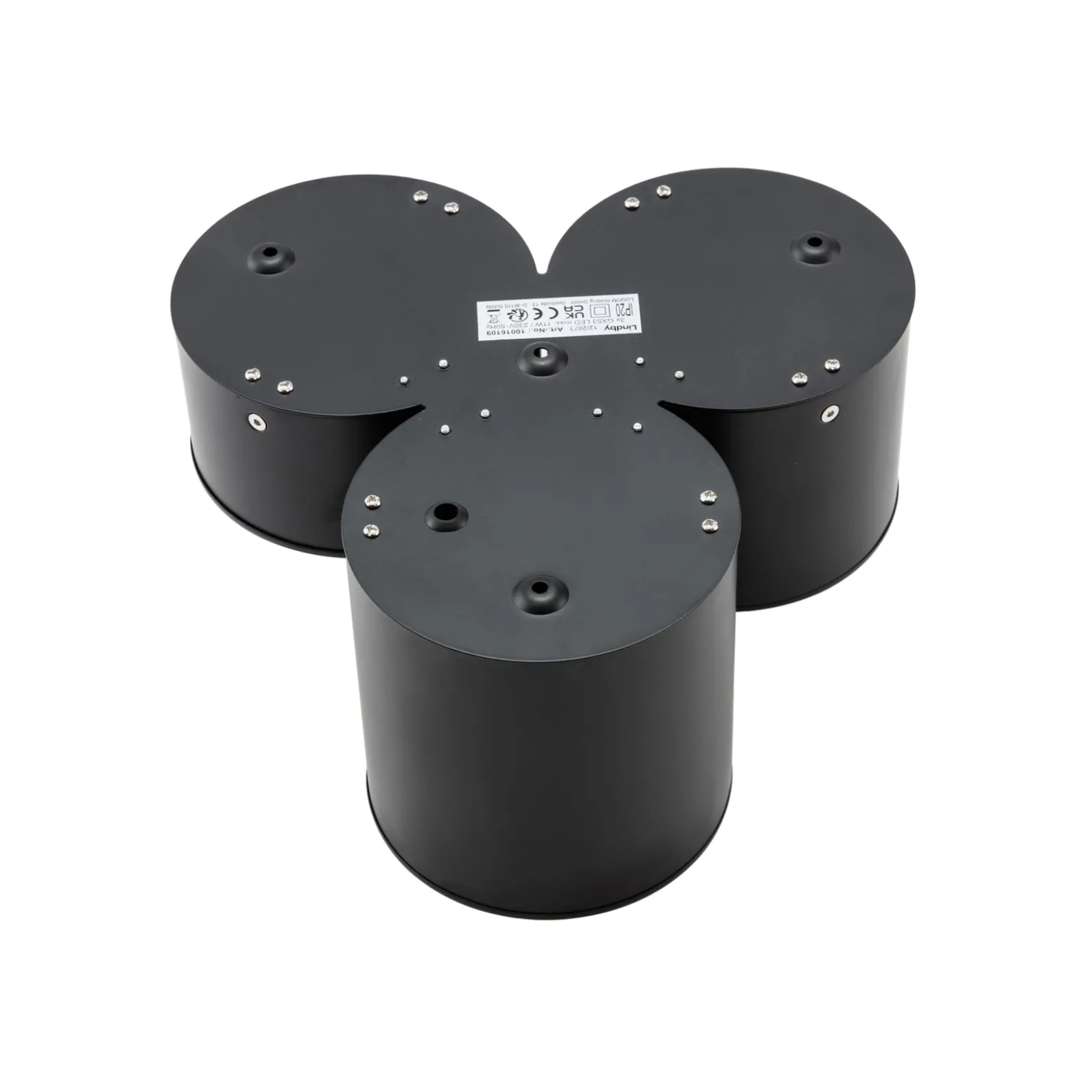 Lindby Downlight Jyla, 3-flammig, schwarz matt, GX53