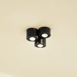 Lindby Downlight Jyla, 3-flammig, schwarz matt, GX53