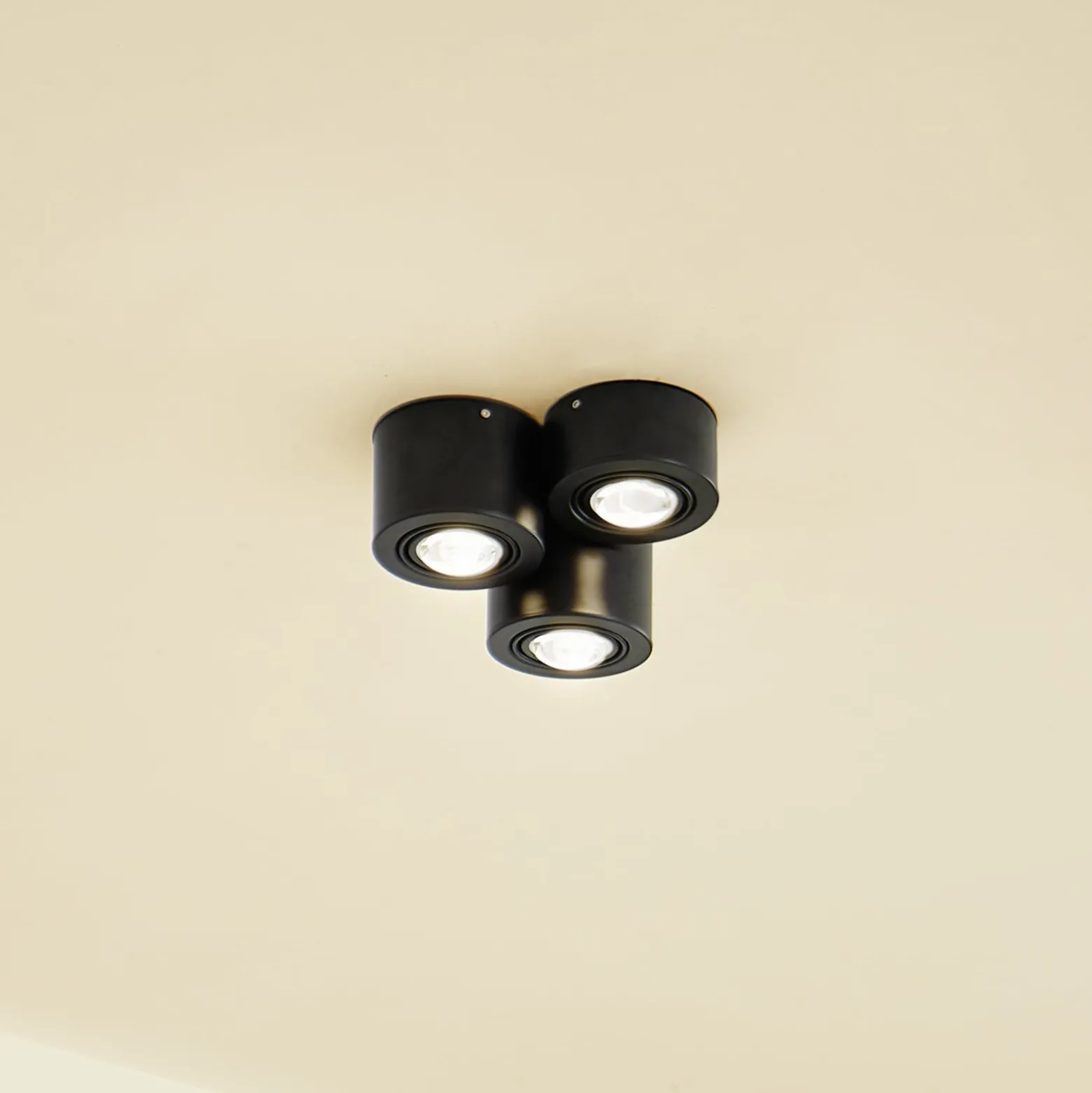 Lindby Downlight Jyla, 3-flammig, schwarz matt, GX53