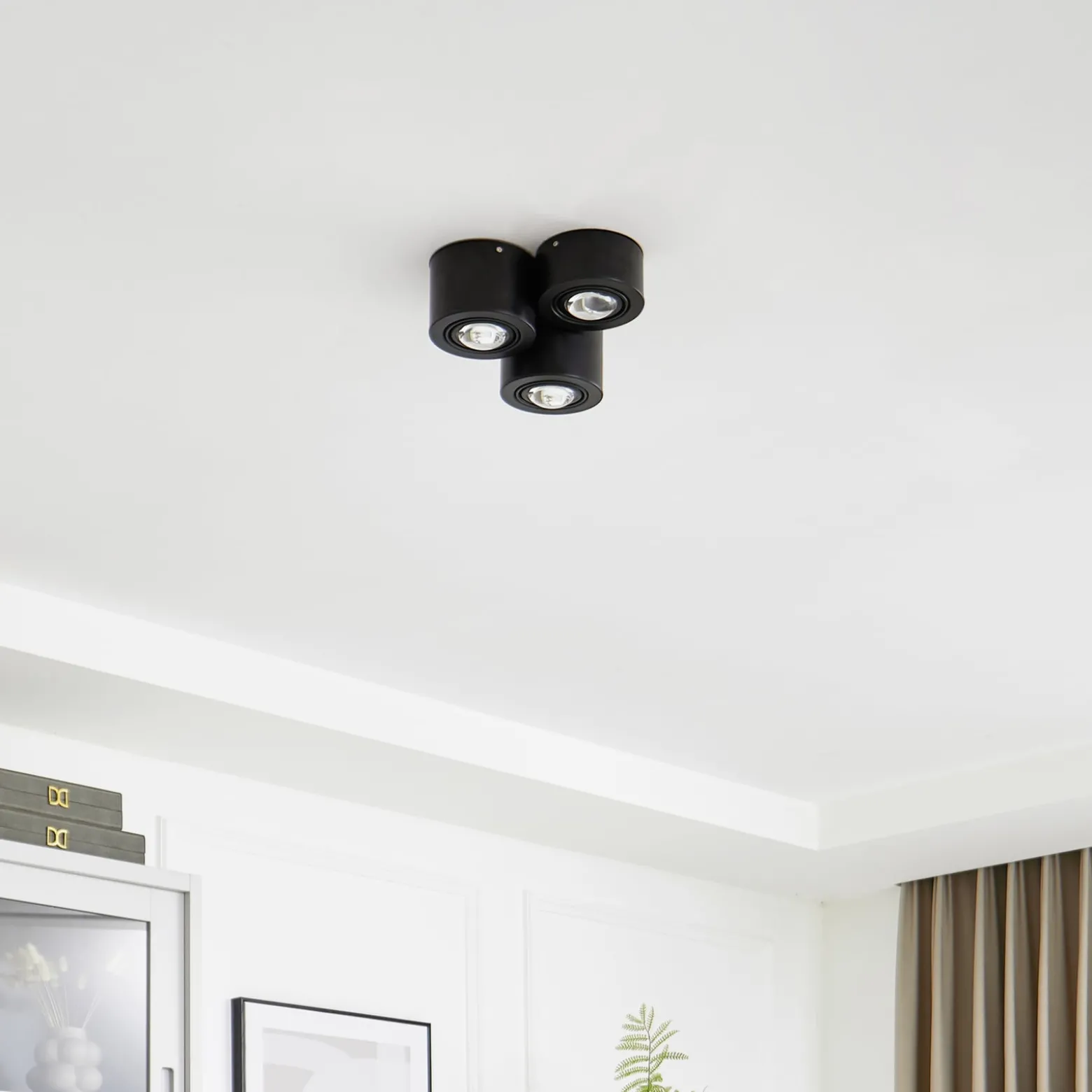 Lindby Downlight Jyla, 3-flammig, schwarz matt, GX53