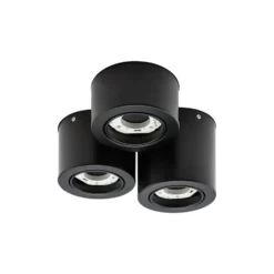 Lindby Downlight Jyla, 3-flammig, schwarz matt, GX53