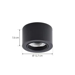 Lindby Downlight Jyla, 1-flammig, schwarz matt, GX53