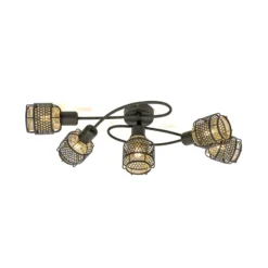 Lindby Eudoria Deckenlampe 5-flammig schwarz/gold