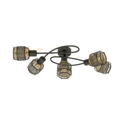 Lindby Eudoria Deckenlampe 5-flammig schwarz/gold
