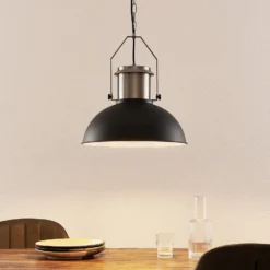 Lindby Freitjof Hängelampe schwarz/nickel matt