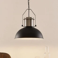 Lindby Freitjof Hängelampe schwarz/nickel matt