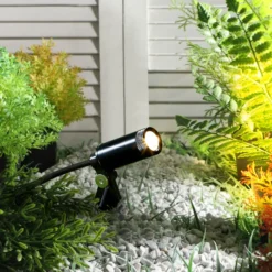 Lindby Heath LED-Erdspießleuchte, 4er-Set, schwarz