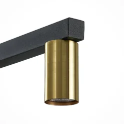 Lindby Hängelampe Baliko, schwarz/messing, 5-flg, GU10
