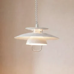 Lindby Hängelampe Nadija, weiß, 43 cm, höhenverstellbar, E27