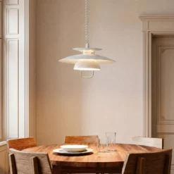 Lindby Hängelampe Nadija, weiß, 43 cm, höhenverstellbar, E27