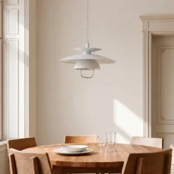 Lindby Hängelampe Nadija, weiß, 43 cm, höhenverstellbar, E27
