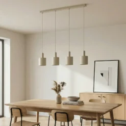 Lindby Hängelampe Ovelia, beige, 4-flammig, Metall, E27