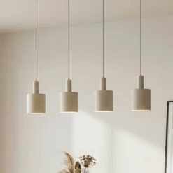 Lindby Hängelampe Ovelia, beige, 4-flammig, Metall, E27