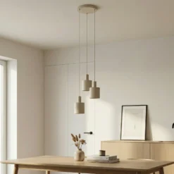 Lindby Hängelampe Ovelia, beige, 3-flammig, Metall, E27