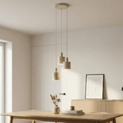 Lindby Hängelampe Ovelia, beige, 3-flammig, Metall, E27