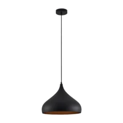 Lindby Hängelampe Ritana, schwarz-gold, Metall, Ø 31cm, E27