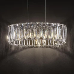 Lindby Hängelampe Sofia, 68 cm, 3-flammig, E14, chrom/klar