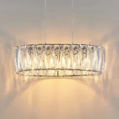 Lindby Hängelampe Sofia, 68 cm, 3-flammig, E14, chrom/klar