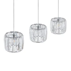 Lindby Hängelampe Sofia, 107 cm, 3-flammig, E14, chrom/klar