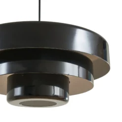 Lindby Hängelampe Tivra, schwarz glänzend, Ø 35cm, Metall