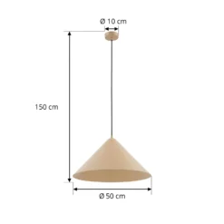 Lindby Hängeleuchte Clarine, beige, Ø 50 cm, Metall