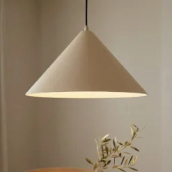 Lindby Hängeleuchte Clarine, beige, Ø 50 cm, Metall