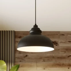 Lindby Hängeleuchte Cliona, schwarz, Metall, Ø 31 cm, E27