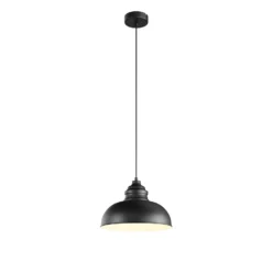 Lindby Hängeleuchte Cliona, schwarz, Metall, Ø 31 cm, E27
