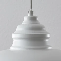 Lindby Hängeleuchte Cliona, weiß, Metall, Ø 31 cm, E27
