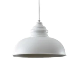 Lindby Hängeleuchte Cliona, weiß, Metall, Ø 31 cm, E27