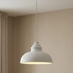 Lindby Hängeleuchte Cliona, weiß, Metall, Ø 31 cm, E27