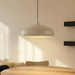 Lindby Hängeleuchte Elover, beige, Ø 45 cm, Eisen
