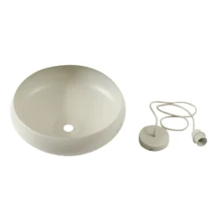Lindby Hängeleuchte Elover, beige, Ø 45 cm, Eisen