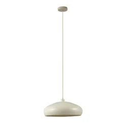Lindby Hängeleuchte Elover, beige, Ø 45 cm, Eisen