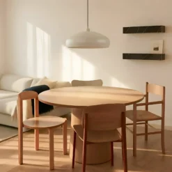 Lindby Hängeleuchte Elover, beige, Ø 45 cm, Eisen