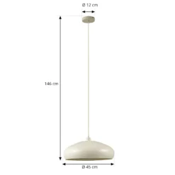 Lindby Hängeleuchte Elover, beige, Ø 45 cm, Eisen