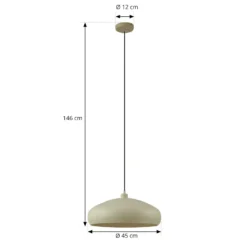 Lindby Hängeleuchte Elover, hellgrün, Ø 45 cm, Eisen
