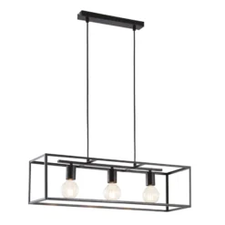 Lindby Hängeleuchte Emily, 72 cm, schwarz, 3-flammig, Metall