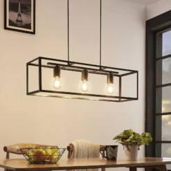 Lindby Hängeleuchte Emily, 72 cm, schwarz, 3-flammig, Metall