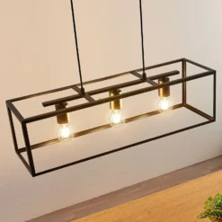 Lindby Hängeleuchte Emily, 72 cm, schwarz, 3-flammig, Metall