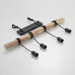 Lindby Hängeleuchte Ferris, 4-flammig, 90cm, Holz, E27