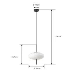 Lindby Hängeleuchte Hikari, Ø 30 cm, weiß, Glas, E14