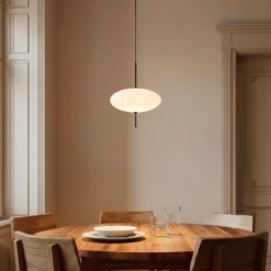 Lindby Hängeleuchte Hikari, Ø 30 cm, weiß, Glas, E14