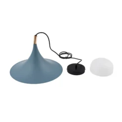 Lindby Hängeleuchte Jarl, blau, Metall, Ø 35 cm, G9
