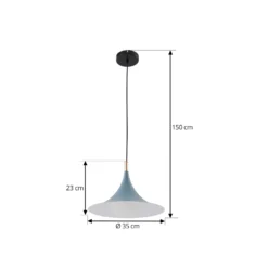 Lindby Hängeleuchte Jarl, blau, Metall, Ø 35 cm, G9