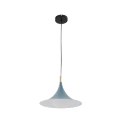 Lindby Hängeleuchte Jarl, blau, Metall, Ø 35 cm, G9